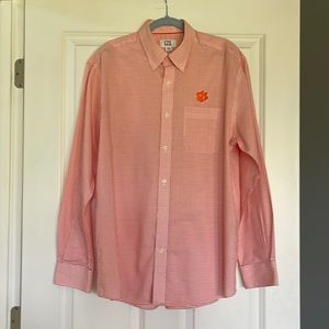 Cutter & Buck Men’s Long Sleeve Dress Shirt with Clemson University Tiger Paw